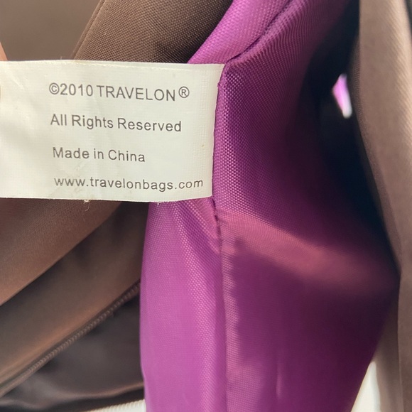 Travelon Cross Body Anti Theft Travel Bag Brown Pink Lining Polyester Nylon - Picture 15 of 16